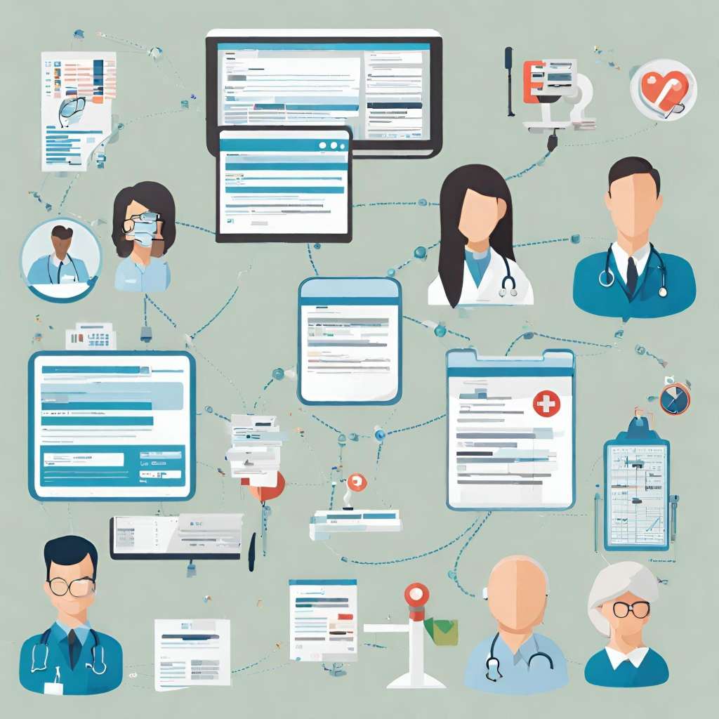 Healthcare professionals working with integrated EHR and medical billing software