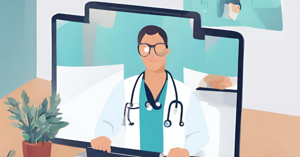 A healthcare provider conducts a virtual consultation with a patient