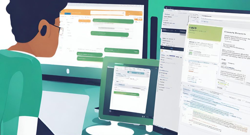 "Coding Workspace - Technical Aspect in Billing Procedures" "Computer screen displaying a coding environment, representing the technical aspect of coding in the billing process."