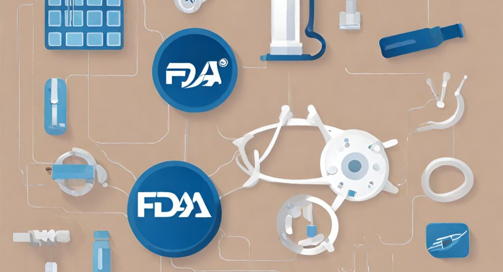 "FDA Oversight - Regulatory Compliance for Diagnostic and Therapeutic Devices" "FDA logo alongside diagnostic and therapeutic devices, emphasizing regulatory oversight for compliance."