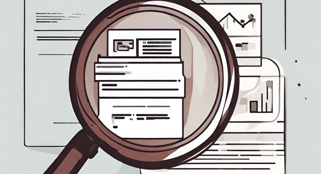  "Close-up of a magnifying glass focused on data, symbolizing the scrutiny involved in fraud detection."