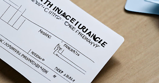 ("A health insurance card with 'Preventive Care' written prominently.")