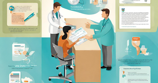 (Medical billing process infographic illustrating steps from patient treatment to reimbursement)