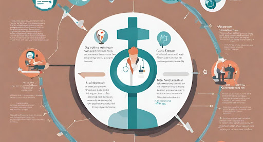 ("An infographic illustrating the step-by-step process of medical billing for home health care providers.")