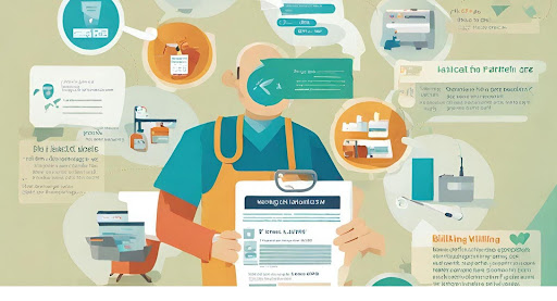 ("Infographic depicting the streamlined workflow of efficient medical billing for home health care providers.")