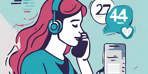 ("Image of someone making a call to a mental health helpline, seeking support and assistance.")