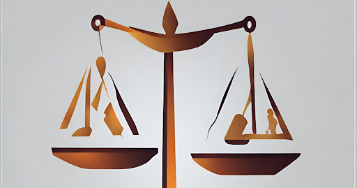  (Symbolic representation of legal standards, such as scales of justice or a regulatory compliance symbol.)