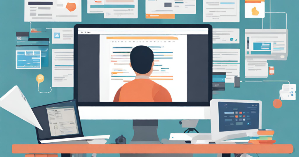 (Workspace of a medical coder, featuring a computer, coding manuals, and specialized tools. Represents the typical environment for coding professionals)
