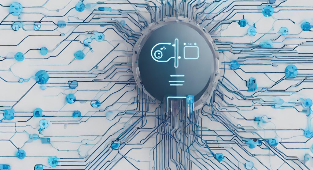 ("Abstract illustration depicting interconnected nodes representing artificial intelligence processing medical billing data.")