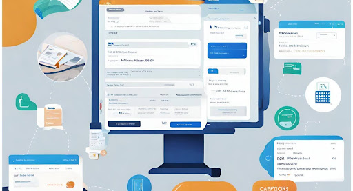 ("Features of a Patient Payment Portal: Online Bill Payment, Payment History, Account Management, and Secure Messaging") ("Collage of screenshots showcasing features of a patient payment portal: online bill payment, payment history, account management, and secure messaging.")