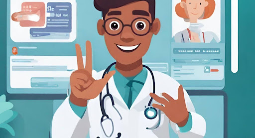 ("Understanding Patient Payment Portals: Explainer Video Thumbnail") ("Thumbnail for an explainer video about patient payment portals, featuring a healthcare professional pointing to a computer screen displaying the portal interface.")