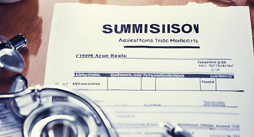 ("Flowchart: Step-by-Step Medical Claim Submission Process") ("Flowchart depicting the step-by-step process of medical claim submission from patient encounter to reimbursement.")