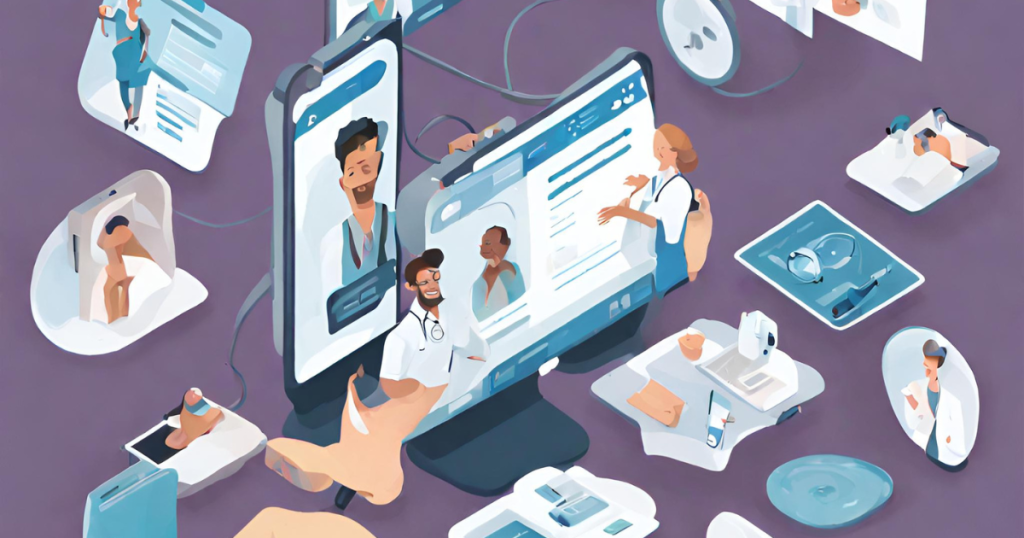 Visuals representing telehealth options within insurance coverage, showcasing the convenience of virtual consultations and their potential to reduce the need for out-of-network services.