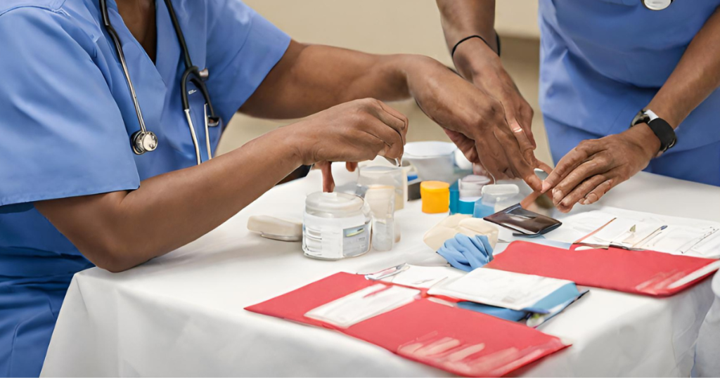 Healthcare providers actively participating in community events, health fairs, and outreach programs