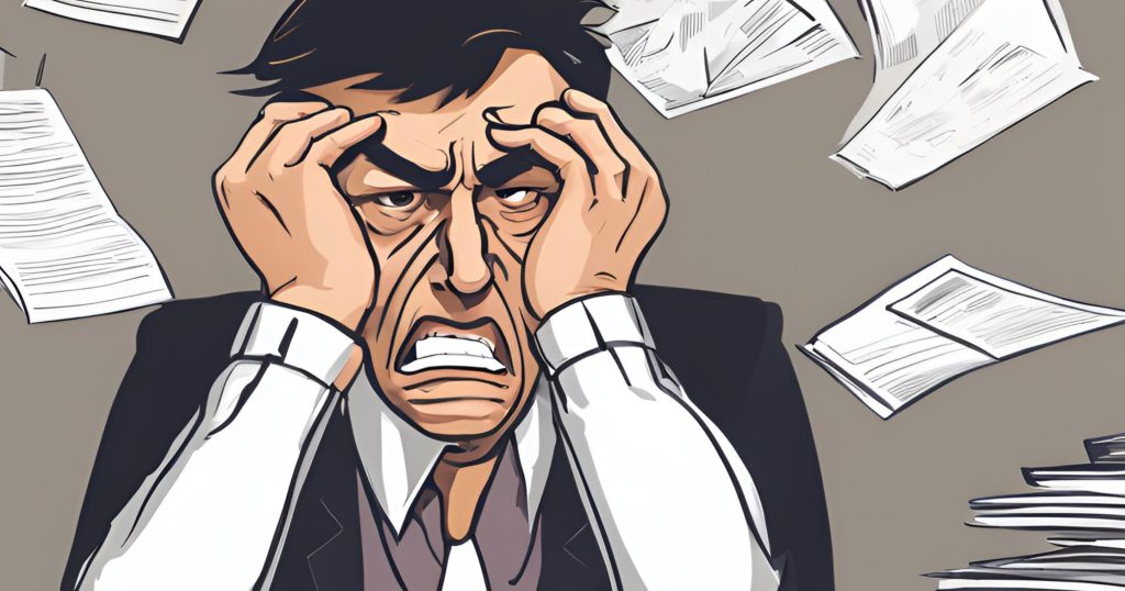 "A group of doctors or healthcare providers looking frustrated while reviewing reimbursement documents or interacting with billing software."