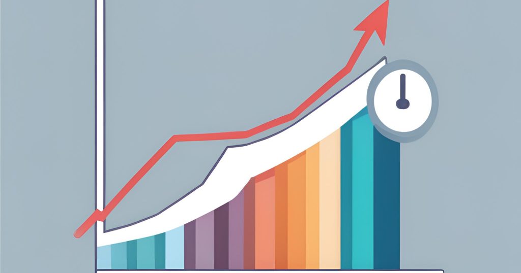 "Graph showing upward trend in revenue over time, symbolizing successful revenue cycle optimization."
