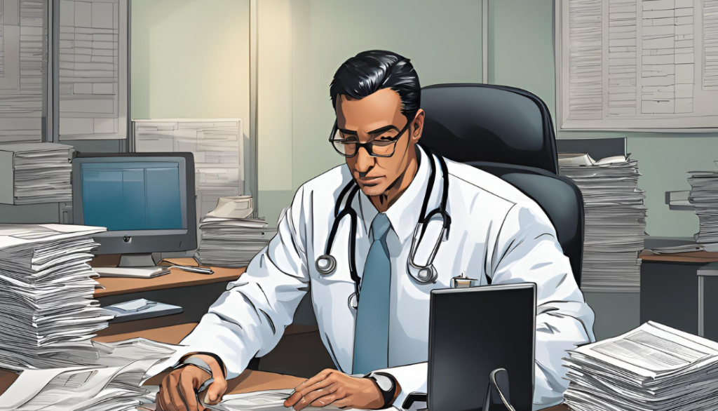 Medical billing specialist submitting an appeal for a denied claim to secure reimbursement