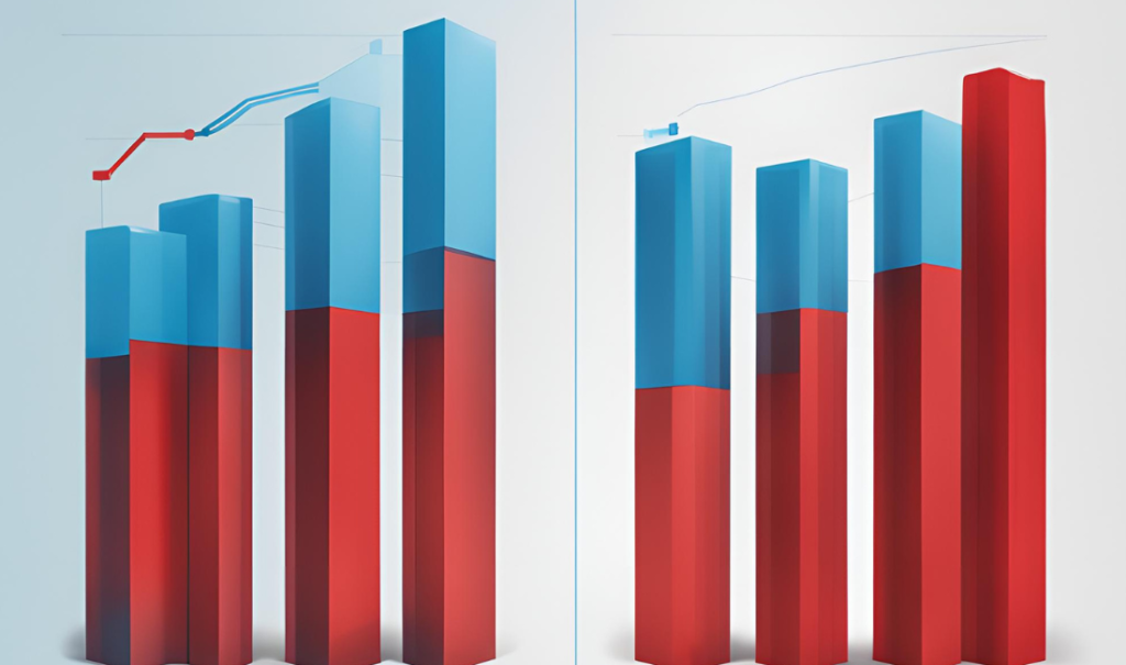 Bar graph comparing in-network versus out-of-network medical charges, showing higher costs for out-of-network services