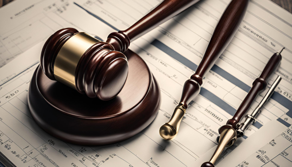 Legal gavel beside patient records symbolizing financial penalties for privacy breaches.